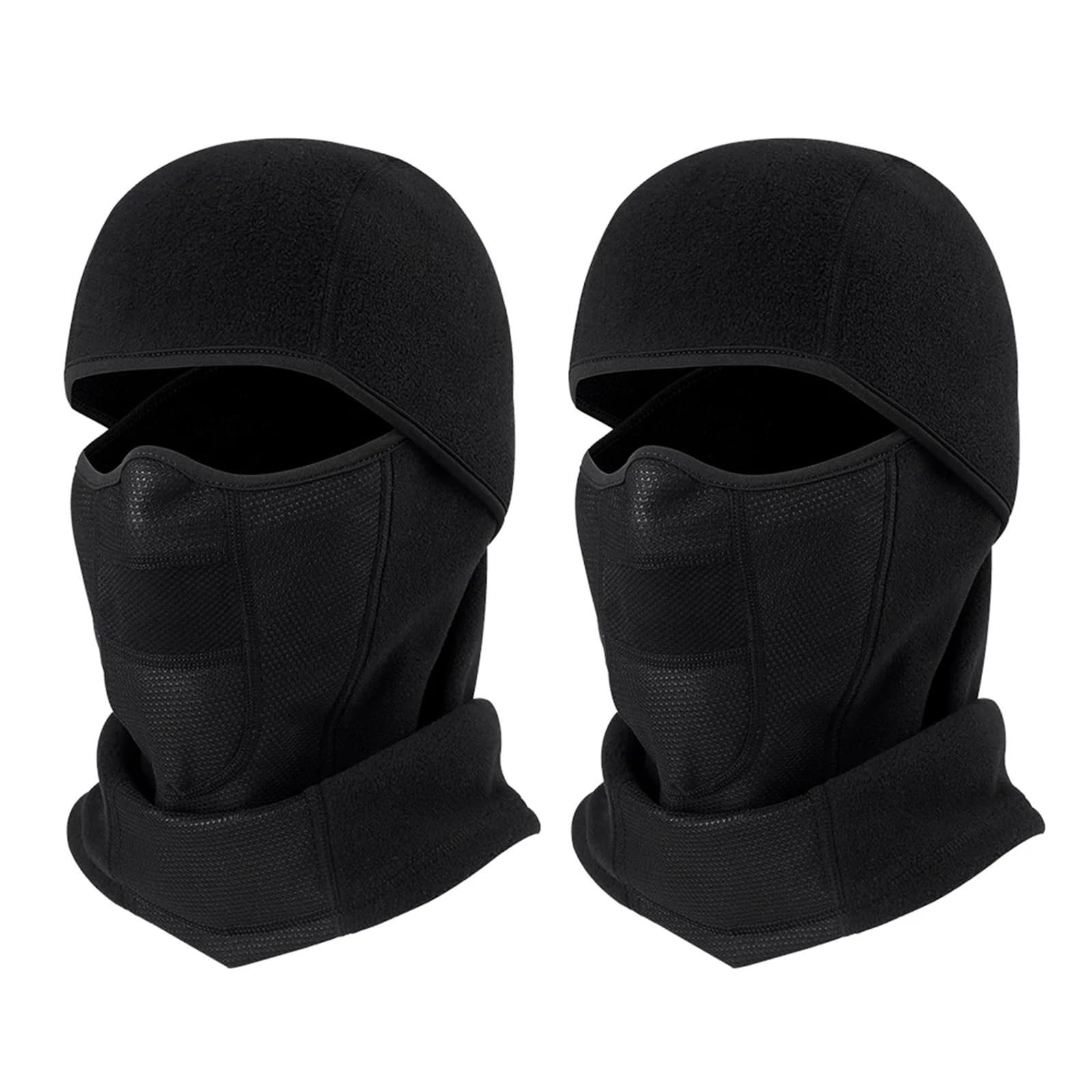 1/2Pcs Masque Complet d'hiver Cyclisme Coupe-Vent Casque Moto Respirant Sports De Plein Air Hommes Masque Couvre-Chef Chapeau(2 pcs)