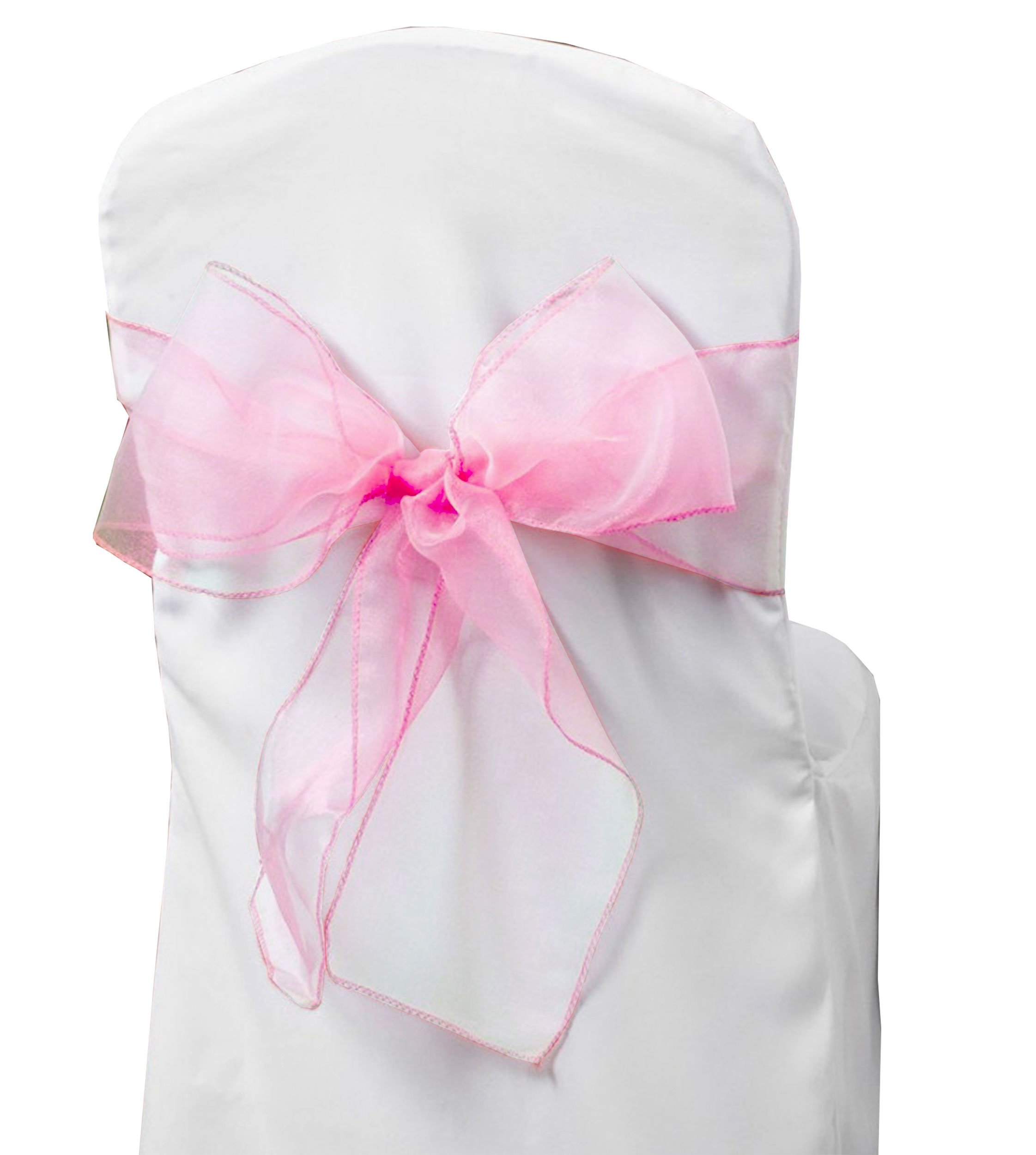 Organza Chair Sashes Wider Fuller Cover Party Decoration (Baby Pink, 100Pcs)