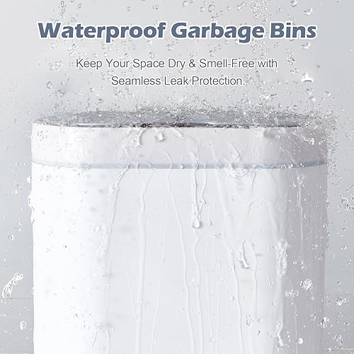 Miniatura 3 de ELPHECO Paquete de 2 cubos de basura con sensor de movimiento de baño de 2.5 galones + 2 galones de basura automático para decoración de baño, cubo