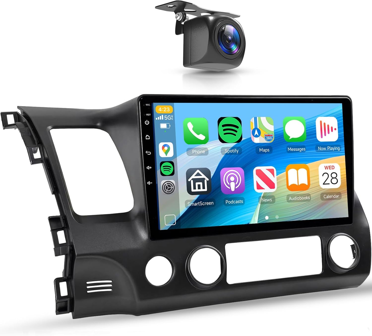 [6+128G]-8Core Car Stereo for Honda Civic 2006-2011 Wireless Carplay Android Auto,10.1" 1280*720P IPS Touch Screen Radio,Android/GPS/WiFi/32EQ DSP/59UI/Bluetooth5.0/SWC/Backup Camera for Civic Radio