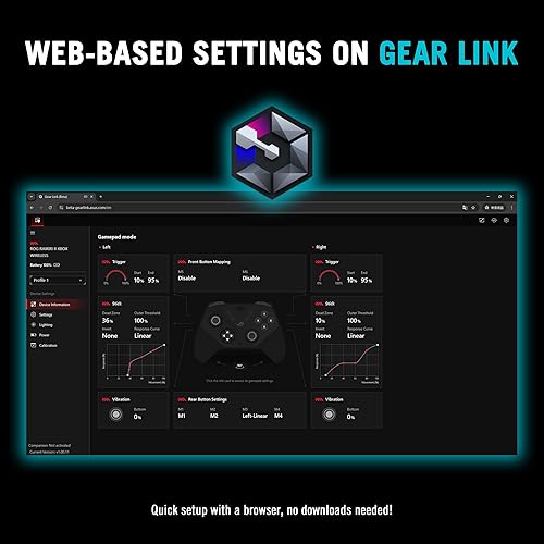 Miniatura 9 de ASUS ROG Raikiri II Xbox Wireless Gaming Controller 2.4GHzBT3.5mm, TMR Joysticks, Anti-Slip Grip, Travel Case, up to 50H Battery, Web-based Config