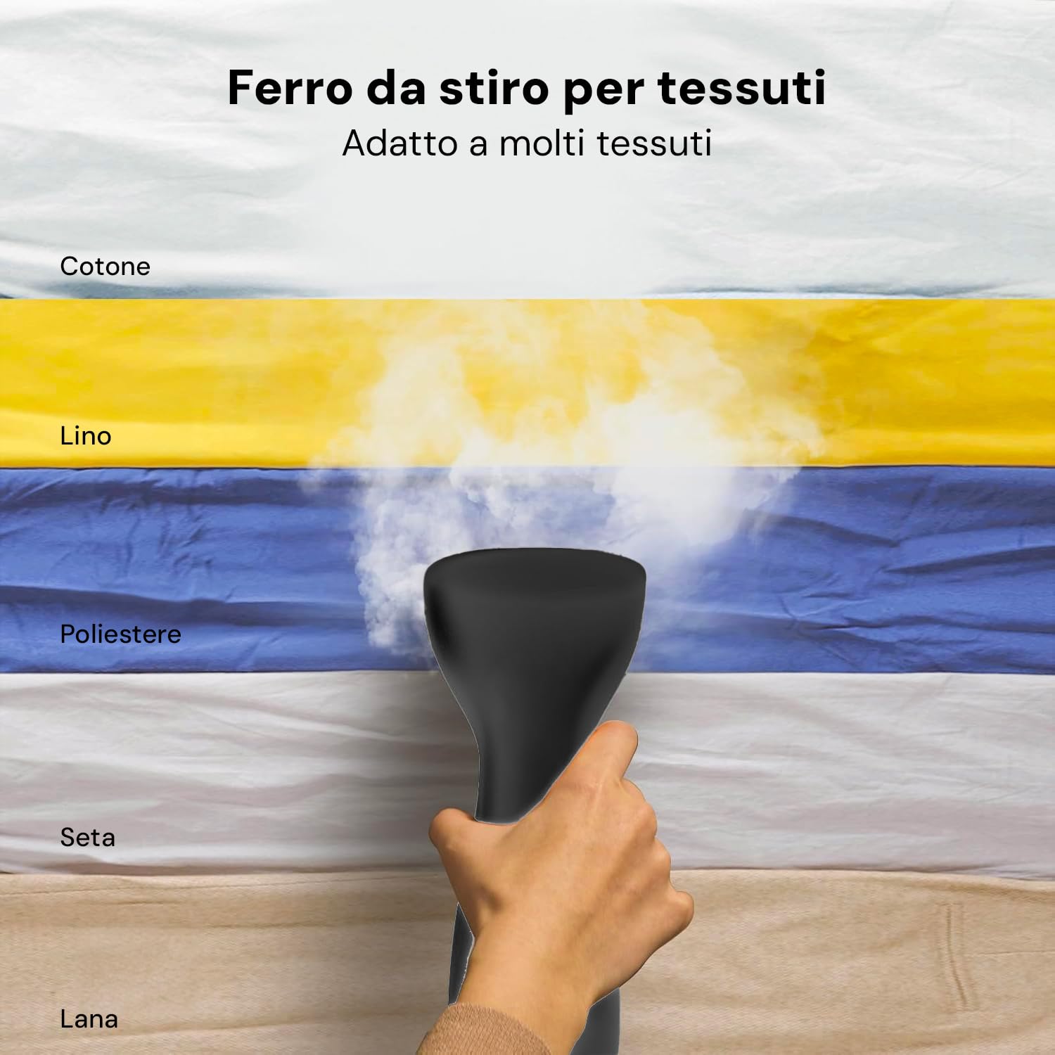 Wintem Ferro da Stiro Verticale 1300W conn Serbatoio di 140ml - Stiratore con 2 Accessori per una Stiratura Rapida ed Efficace - Ideale da Portare in Viaggio per la sua Struttura Pieghevole e Leggera