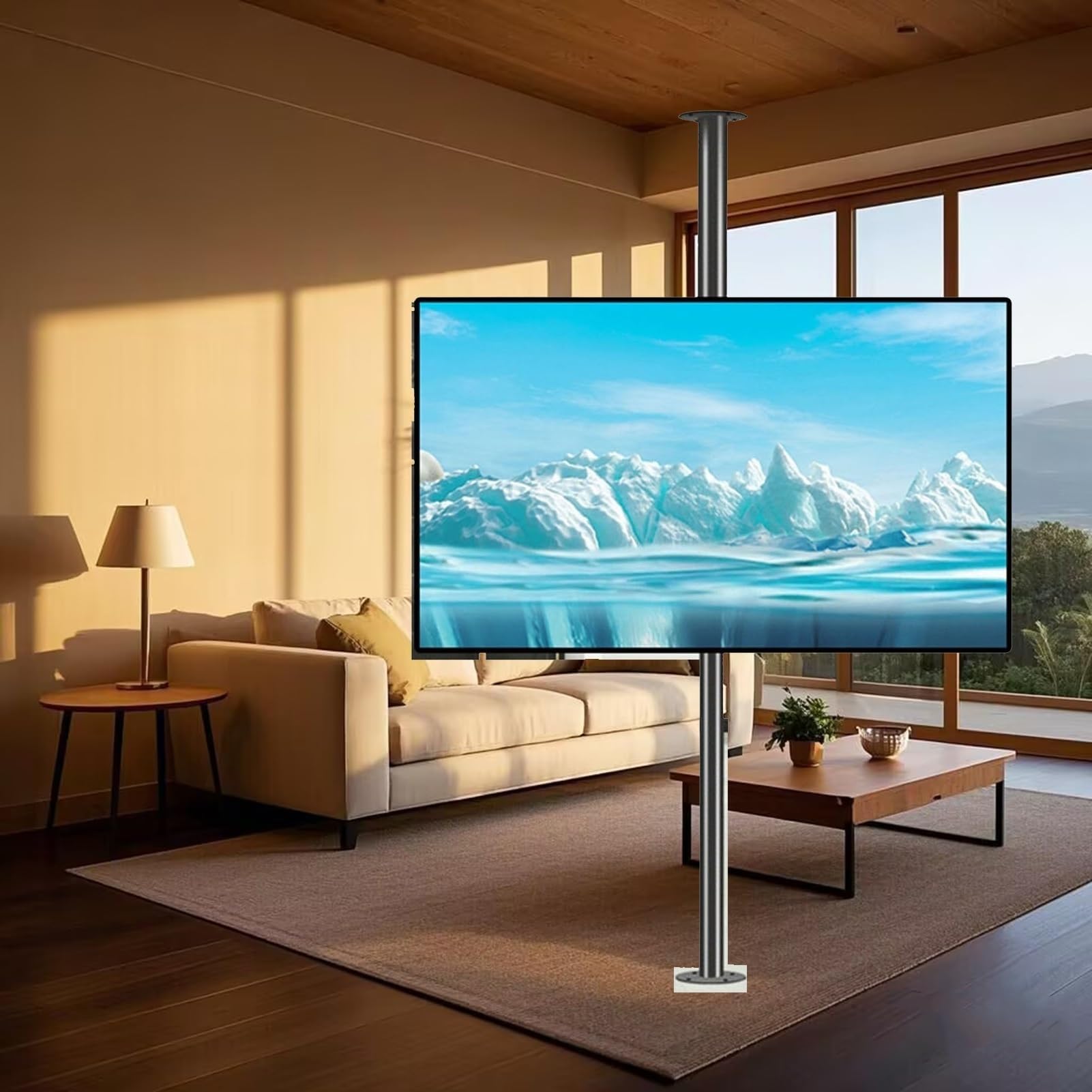 Support de sol pivotant à 360° pour téléviseur LCD : la solution pour éviter les reflets de lumière
