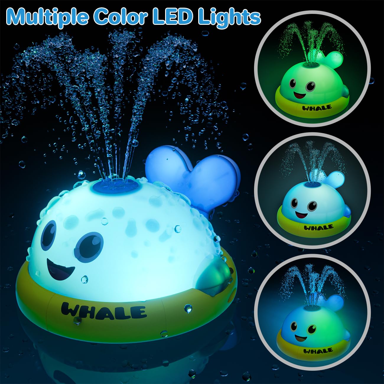 Baby Light Up Bath Toys: Toddler Bath Toy for 1 2 Year Old - Bath Toys for Babies 6-12 Months with Colorful Lights - Baby Boy girl Gifts Kids Toys Age 1-3 — view 3