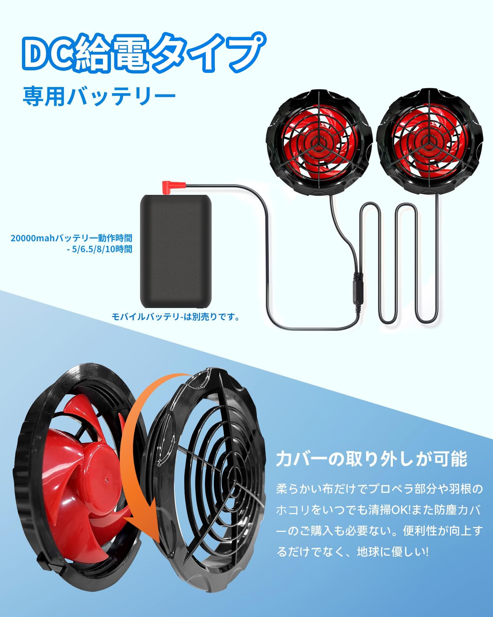 Amazon.co.jp: CYCYHEAT 空調作業服 ファン 21V超高出力 薄型 DC