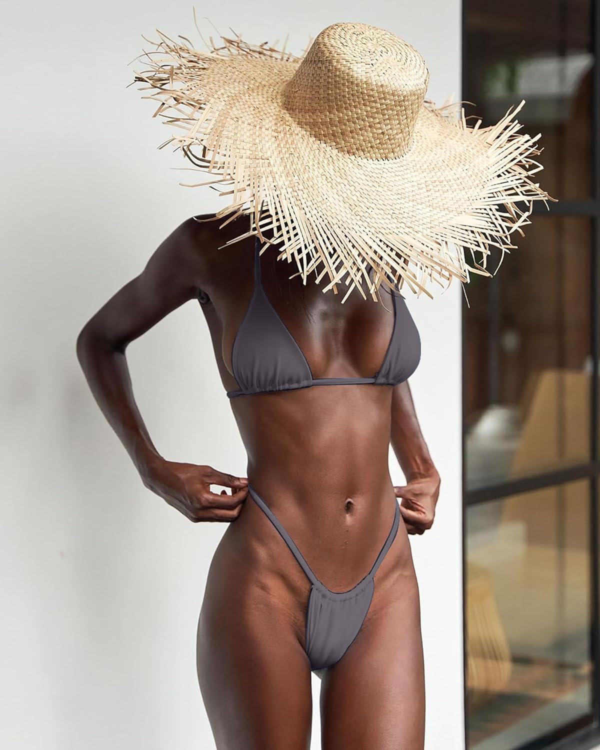 XUNYU Thong Bikini Sets for Women - Brazilian Micro String Bikinis Sexy Two Piece Swimsuit Triangle Top Halter Bathing Suits - Image 7