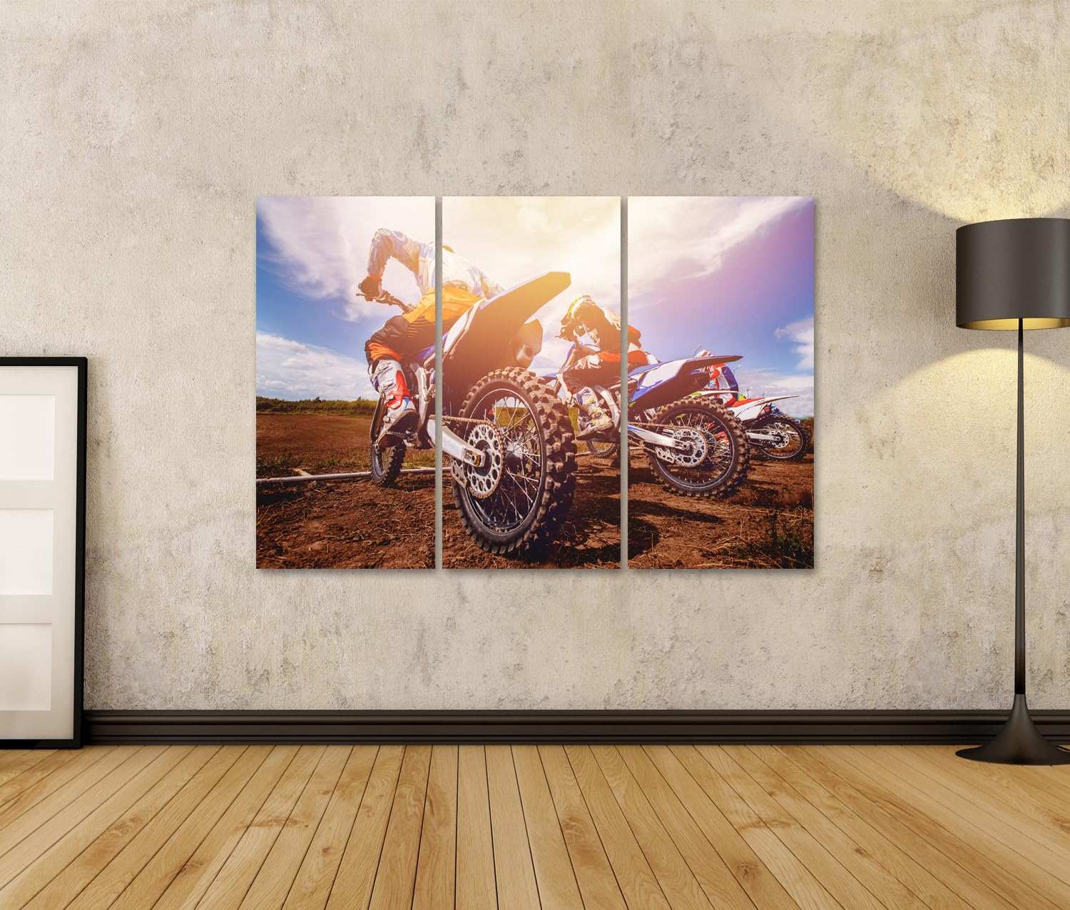 islandburner Prime - Quadro su tela, motivo: squadra di motocross su moto, poster da parete