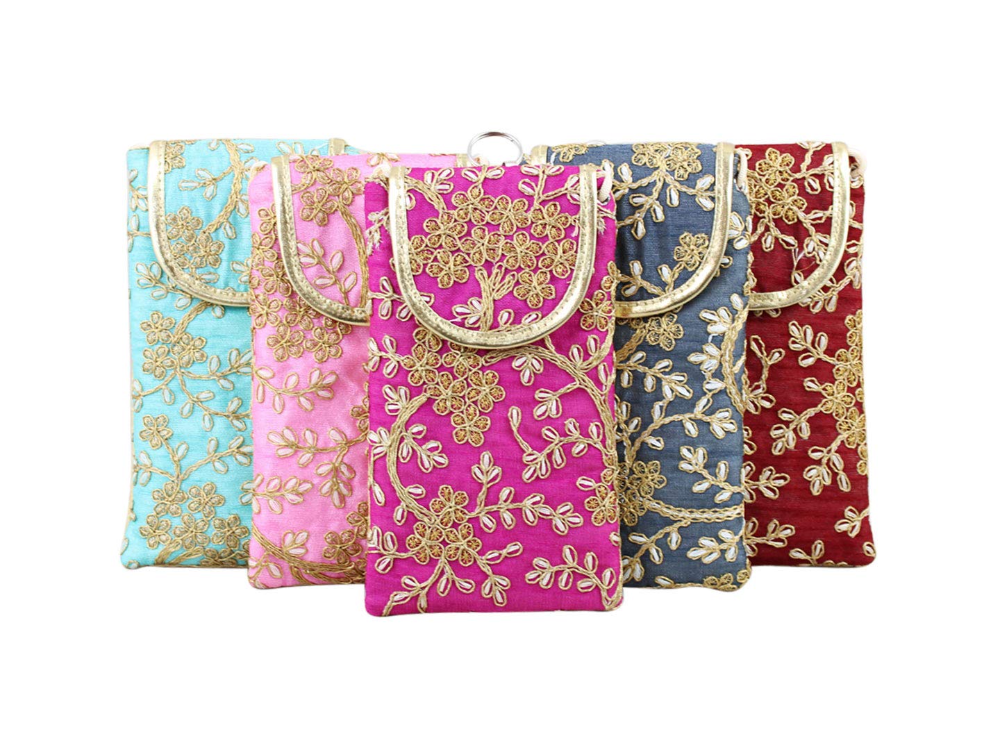 GoldGiftIdeas Embroidered Vintage Mobile Potli Pouches for Ladies, Potli Bags for Return Gifts, Potli Purse for Women, Mobile Pouch with Sling, Shagun Potlies for Home Functions (Set of 5) (B09MVZDHJM) Amazon Price History, Amazon Price Tracker
