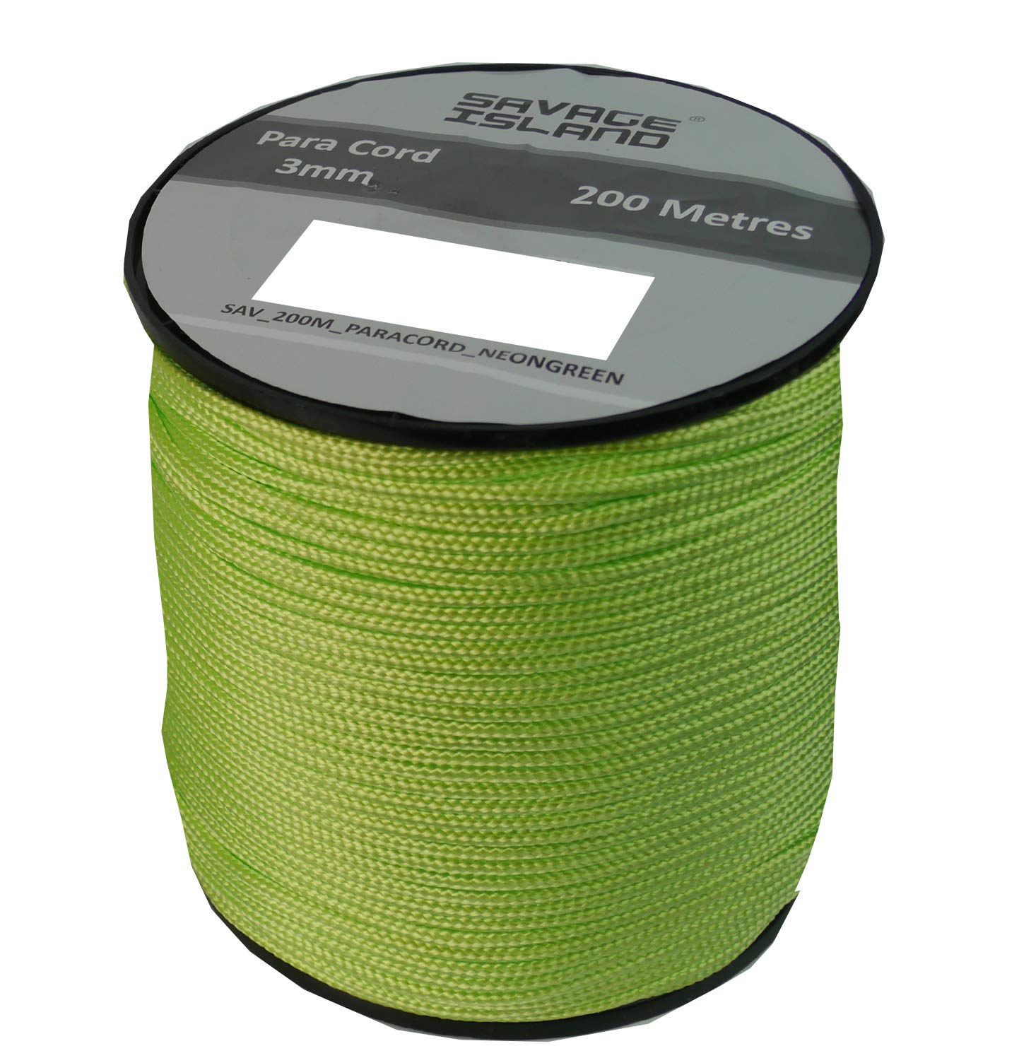 Savage Island 200m Reel Paracord Army Camping for Tent Basha Bivi Shelter Buidling Hammock Gardening Bushcraft (Neon Green)