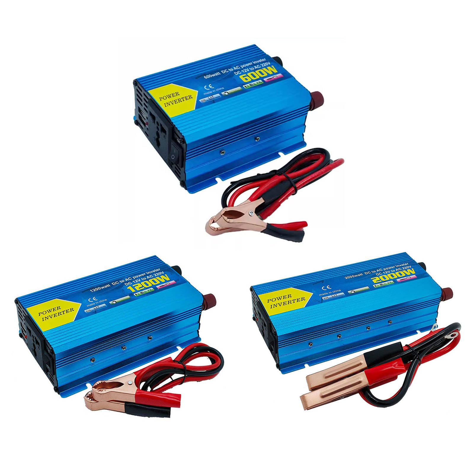 Invertitori di potenza ad onde sinusoidali modificati efficienti da 12 V CC a 110 V 220 V, conversione ad alta energia per un'uscita stabile in campeggio, viaggi e inverter di potenza