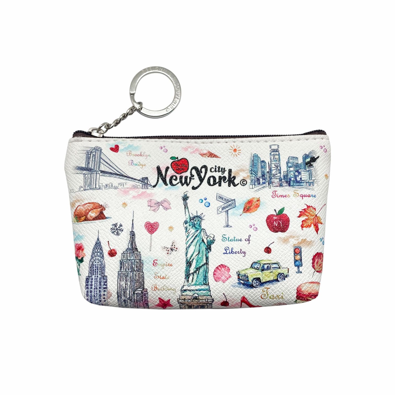 Girls & Women Fashion Cute Classic Elegant New York Souvenir Key Change Holder Pouch Coin Purse (JP-330123H)