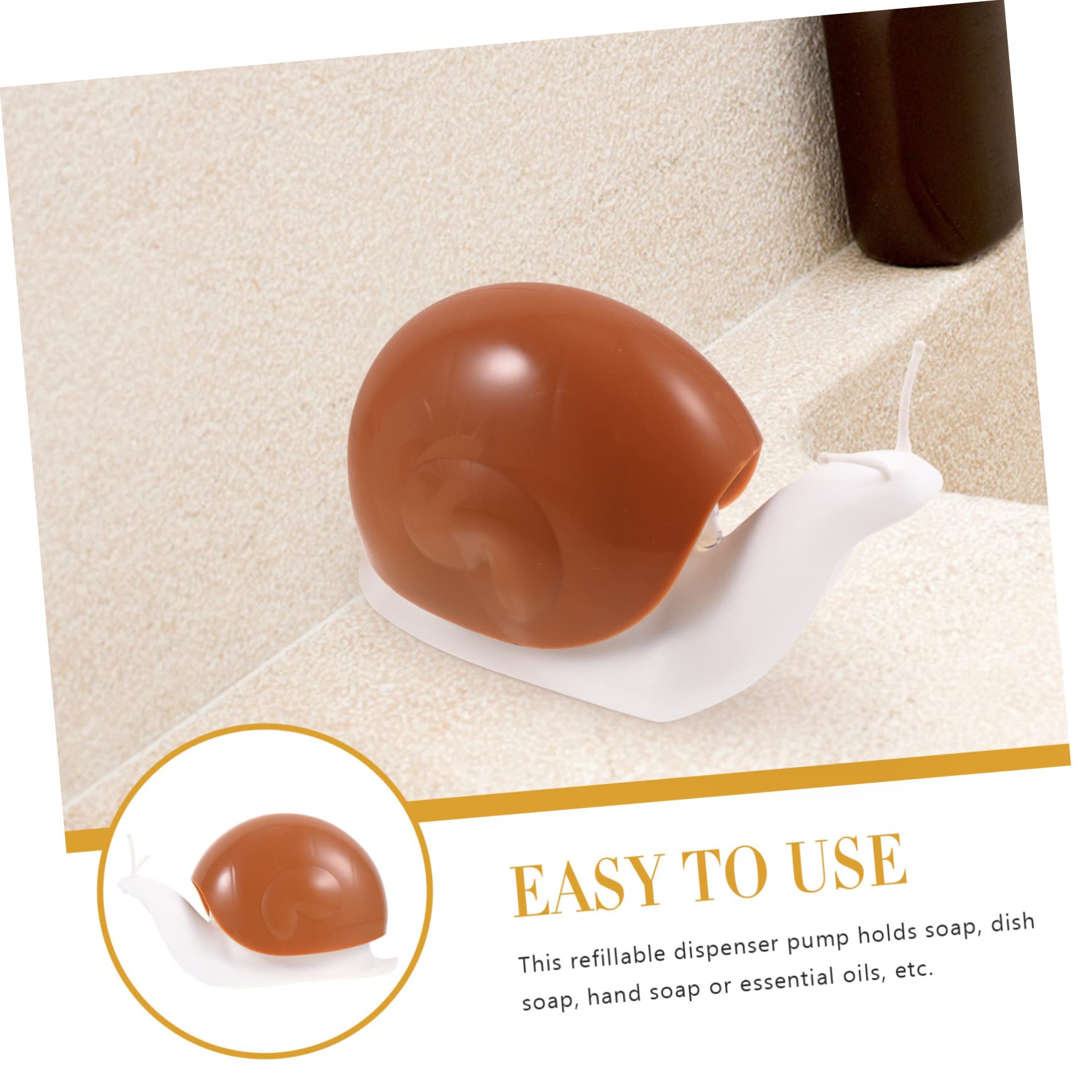 BEBEMOKO 2-Piece Snail Shape Dish Soap Pump Dispenser for Kitchen Modern Design Plastic for Liquid Soap Shampoo