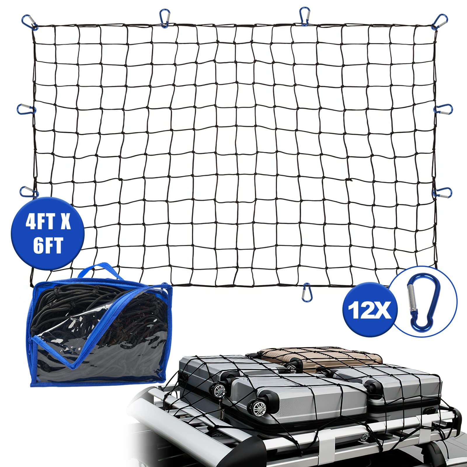 Buy KBG Super Duty Truck Cargo Net 4'x6' Premium Bungee Cord Net