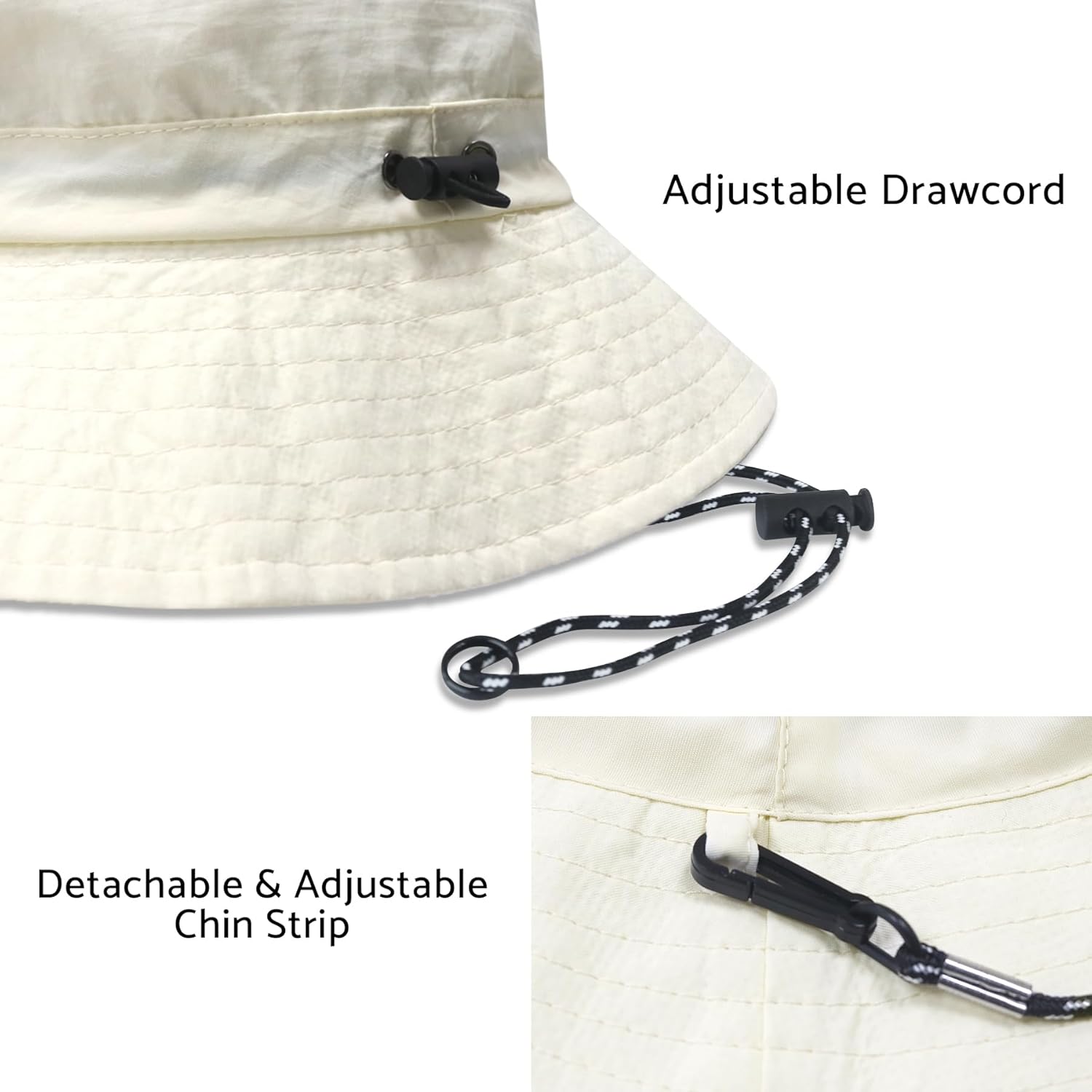 PFFY Quick Dry Waterproof Packable Bucket Hat for Women Men Outdoor Sun Hats with Detachable Chin Strap - Image 5