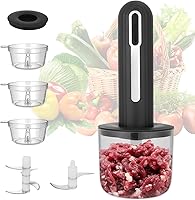 Vista 1 de MINI Cordless Food Processor Electric Vegetable Chopper,USB Rechargable Compact Meat Grinder with 4 Cups & 2 Slicers for Baby Foods Kitchen,Mincing
