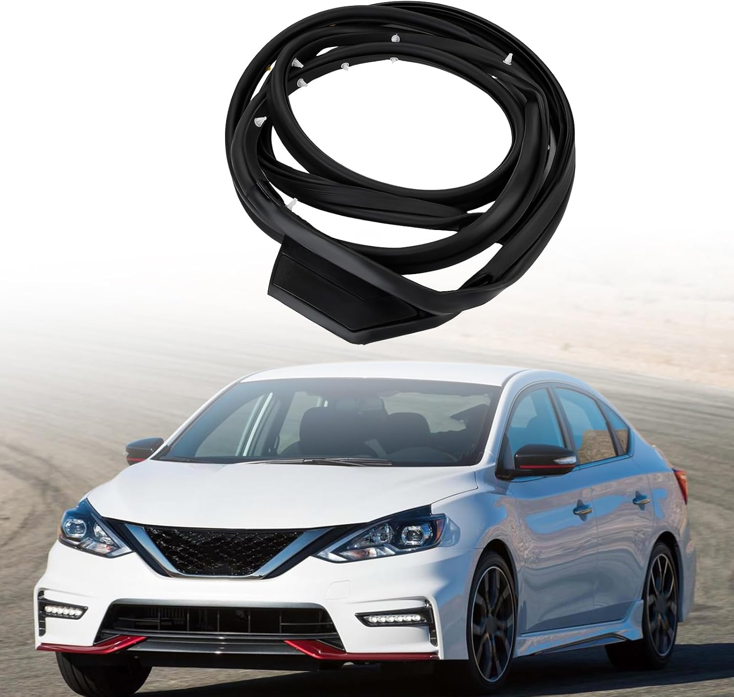 JDMON Front Left Door Rubber Seal Weatherstrip Compatible with Nissan Sentra 2013 2014 2015 2016 2017 2018 2019, Driver Side Weather Stripping Replace 80831-3SG0A