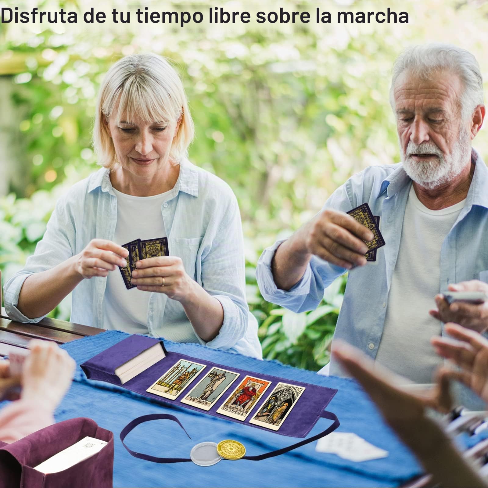HINGTAI El Kit de 2 Bolsas para Tarjetas, Soporte de exhibición Solar,portatarjetas para Naipes y Cartas de Tarot, Cubierta de oráculo, Accesorios de Tarot
