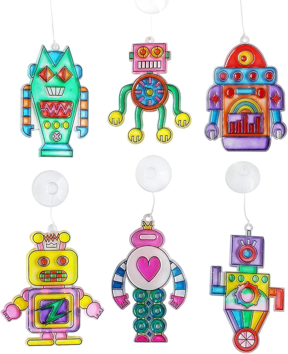 Smarts & Crafts Whimsical Window Art Set – DIY Robot Suncatchers & Wooden Flower Garden for Kids Ages 6+ – Includes Window Paints, Gel Pens, Bees & Carrying Case – Creative Craft Kit