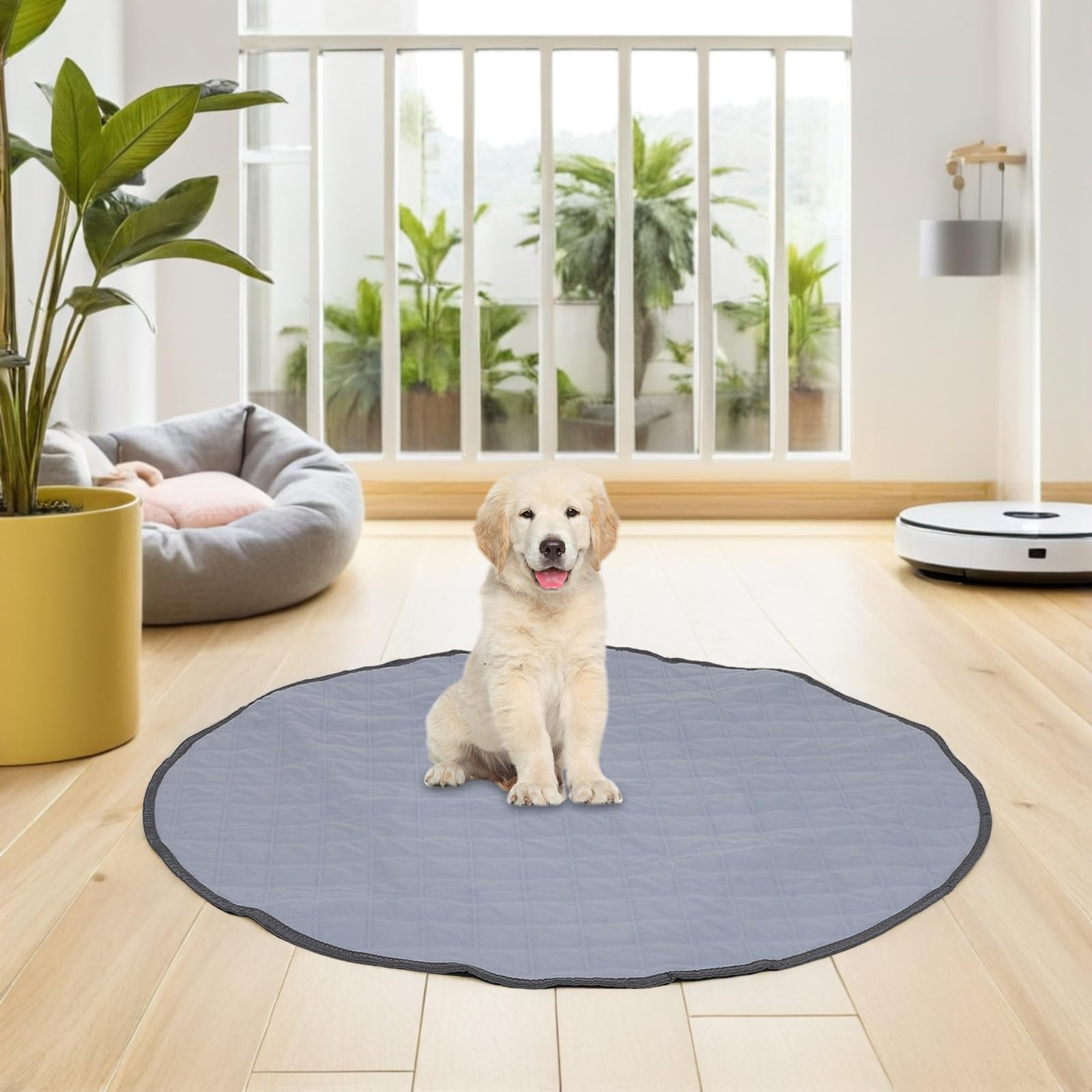 Toyvian Traversine Lavabili Rotonde per Animali Domestici, Assorbenti e Impermeabili in Flanella, Riutilizzabili per Piccoli Animali, per Viaggio e Addestramento
