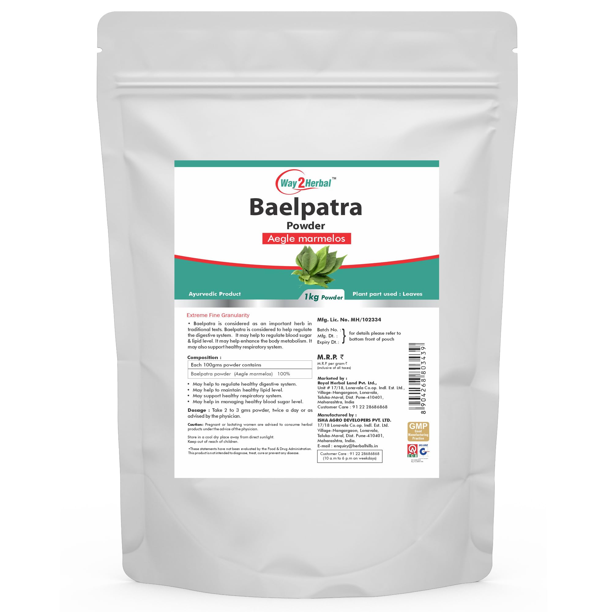 - Baelpatra Powder | Bael Leaves Powder | Aegle Marmelos (1 Kg Pack of 1)