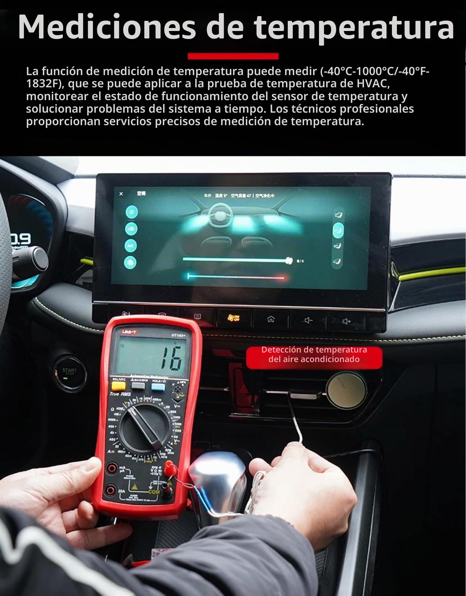 UNI-T UT107+ Automobile Multimeter High Precision True RMS Automobile Automatic Range Actual Value Digital Multimeter.