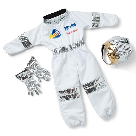 Melissa & Doug Astronaut Role Play Set | Astronaut Costume for Kids, Outer Space Explorer Dress-Up Costume Set Small