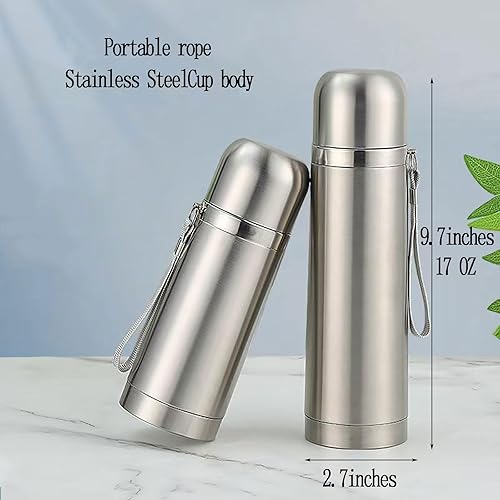 Miniatura 2 de Botella térmica de acero inoxidable con aislamiento al vacío, taza de café para bebidas frías y calientes, botella de agua deportiva de doble pared