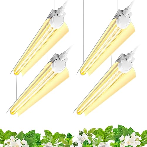 Vista 11 de Barrina Luz LED de crecimiento de espectro completo, 168 W (4 x 42 W), tiras de luz de cultivo para plantas de interior, luz de cultivo de plantas