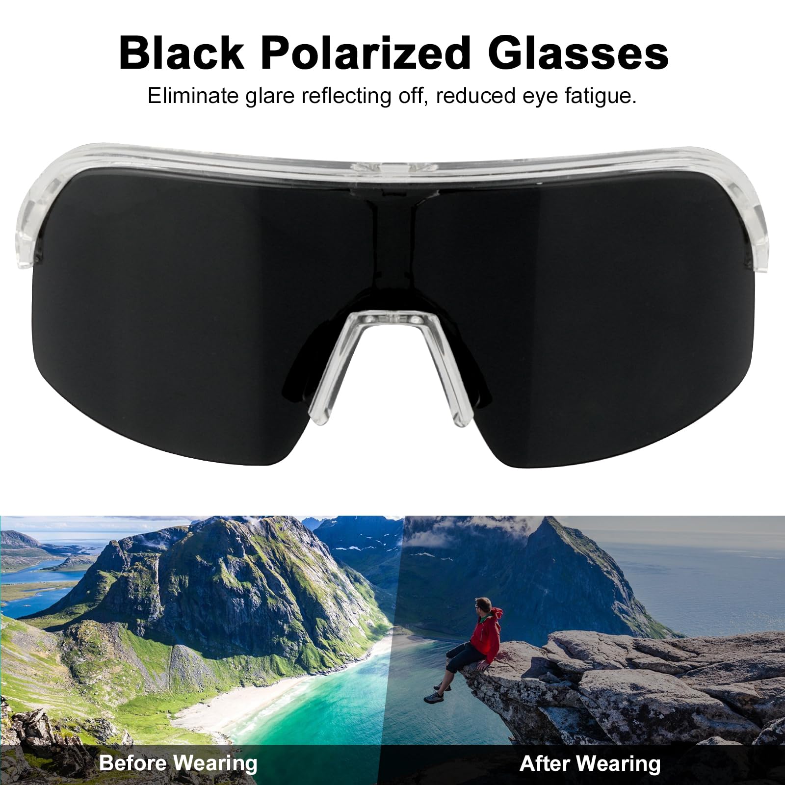 ToopMount Polarized Cycling Glasses, Sports Sunglasses with 3 Interchangeable Lenses - Image 4