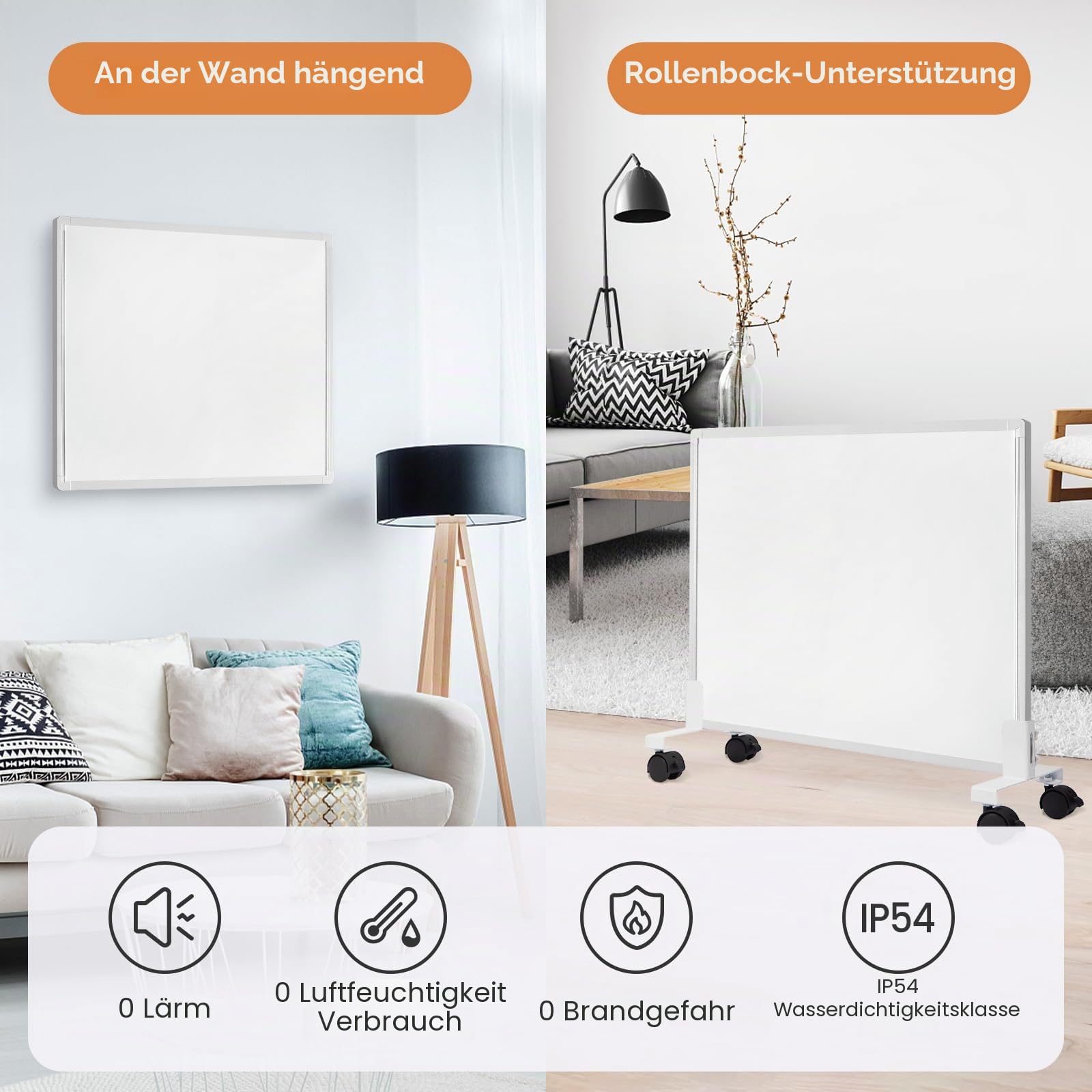 Infrarotheizung 180W Wandmontage Elektroheizer TÜV | Infrarot Wandheizung für 2-6 m² – bis 120°C in 1-3 Min mit Überhitzungsschutz, 10 Jahre Garantie.