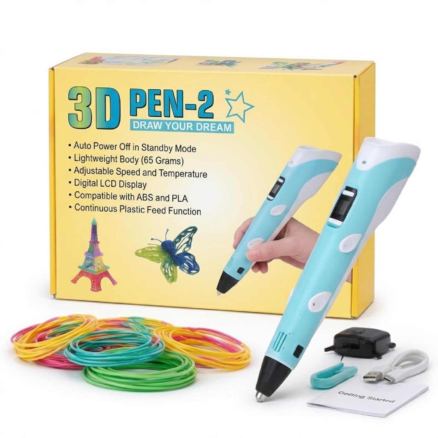 3D Printing Pen for Kids with LCD Display USB Charging Including 3 Filaments 3 Meter Each 3D Drawing Pen Perfect for DIY and Crafting for Boys & Girls - (Multicolor)-picture-36