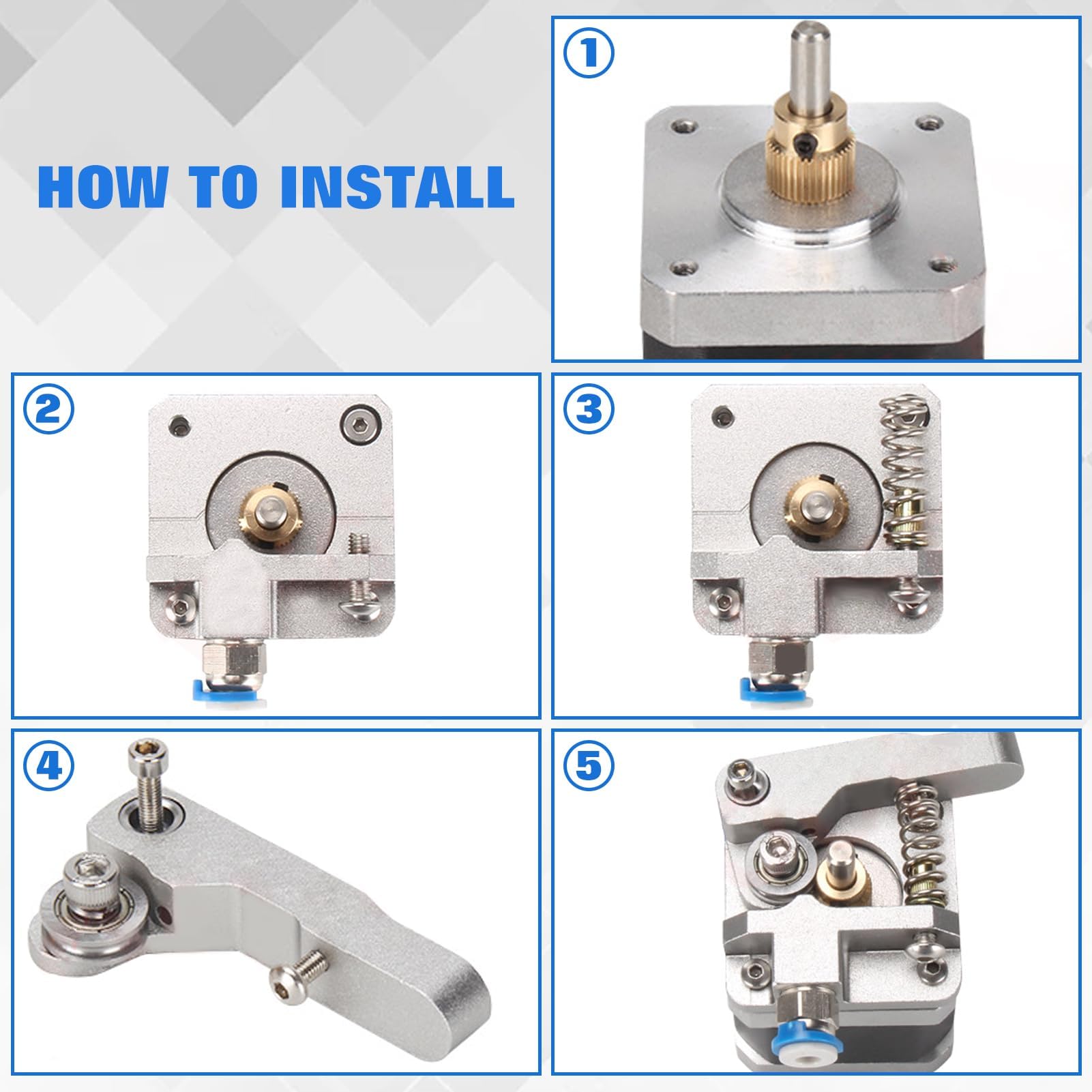LEONTOOL Oficjalny zestaw wytłaczarki do drukarki 3D, ulepszona wytłaczarka Ender 3, aluminiowy podajnik napędu 1,75 mm, wytłaczarka do drukarek 3D Creality Ender 3, Ender 5, CR-10 Series