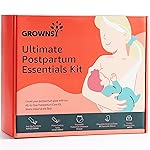 GROWNSY Postpartum Essentials Recovery Kit for Women After Birth, Includes 8 Self-Absorbent Postpartum Disposable Underwear, Peri Bottle, Perineal Spray, 28 Cooling Pad Liners, 2 Post Partum Ice Packs