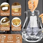 Glass Water Jug, Glass Pitcher with Lid 74OZ/2.2L Water Pitcher with Lid Handle, Juice Pitcher Jug, Carafe