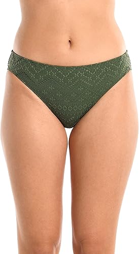 La Blanca Women's Hipster Swimsuit Bottom, Olive//Saltwater Sands, 14