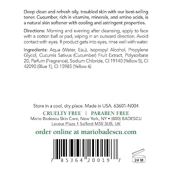 Mario Badescu Special Cucumber Lotion | Non-Drying & Non-Irritating Facial Toner for Removing Excess Oil & Drying Up Breakouts | Revitalizing, Clarifying Astringent for Face