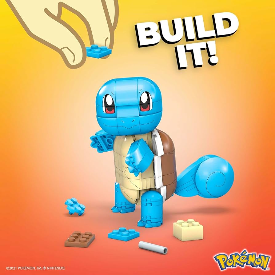 MEGA Pokémon Building Toys Set Build & Show Squirtle with 199 Pieces, Articulated and Poseable, 4 Inches Tall, for Kids, GYH00 : Amazon.co.uk: Toys & Games