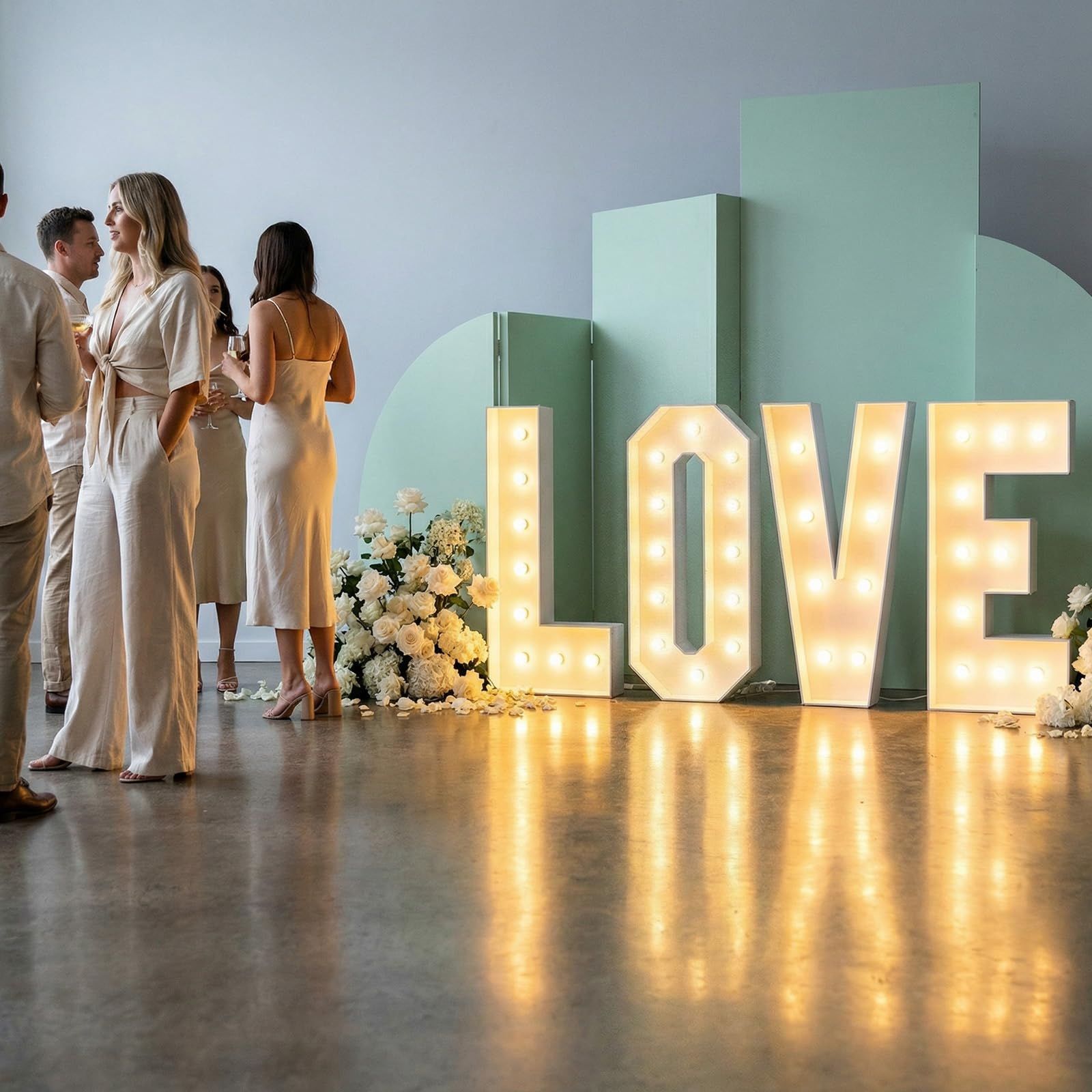 Yunsailing Letras iluminadas de carpa de amor de 3 pies, luces LED, letrero de amor, letrero decorativo de números grandes, marco precortado para el día de San Valentín, boda, cumpleaños, compromiso