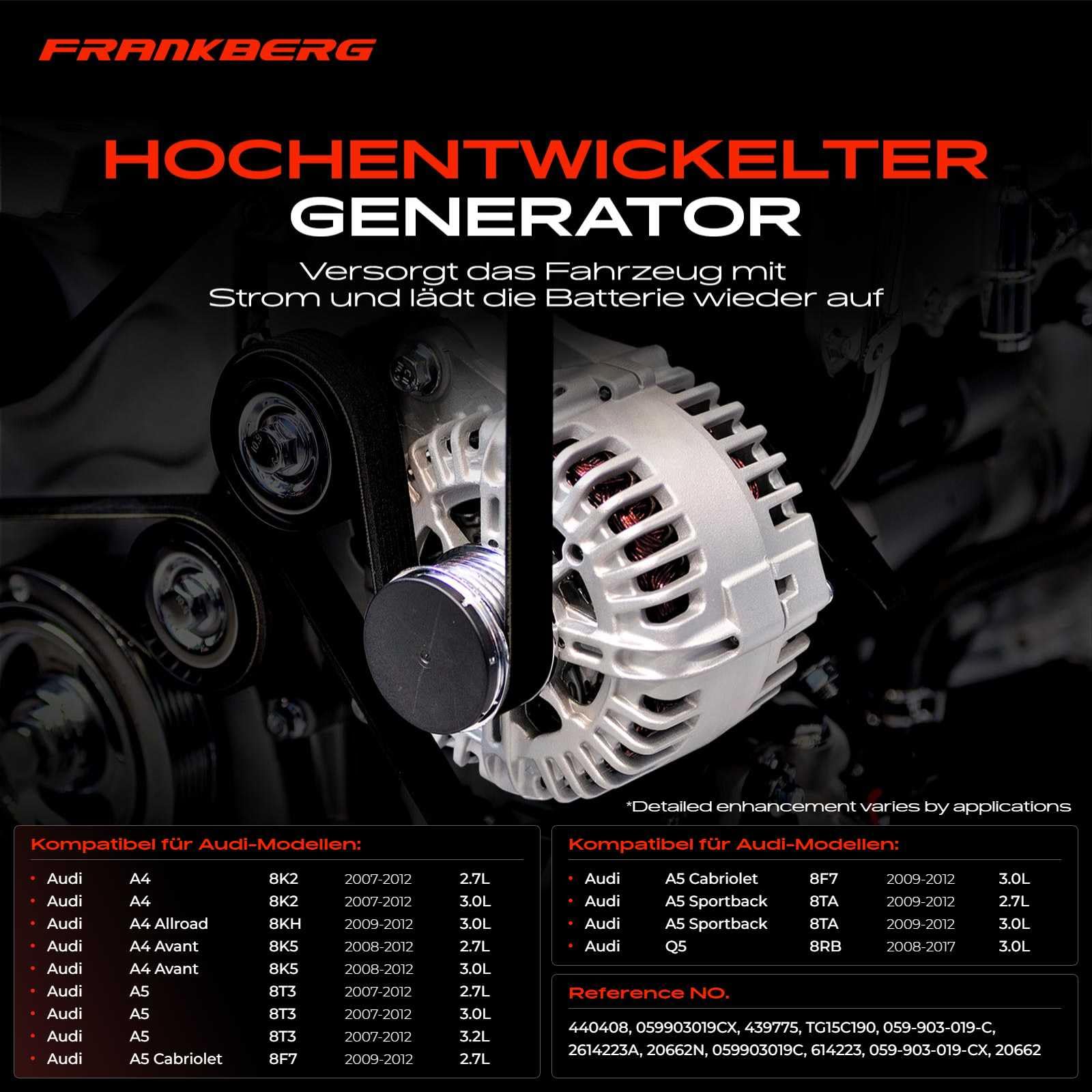 Frankberg Lichtmaschine Generator 150A 12V Replace# 059903019C