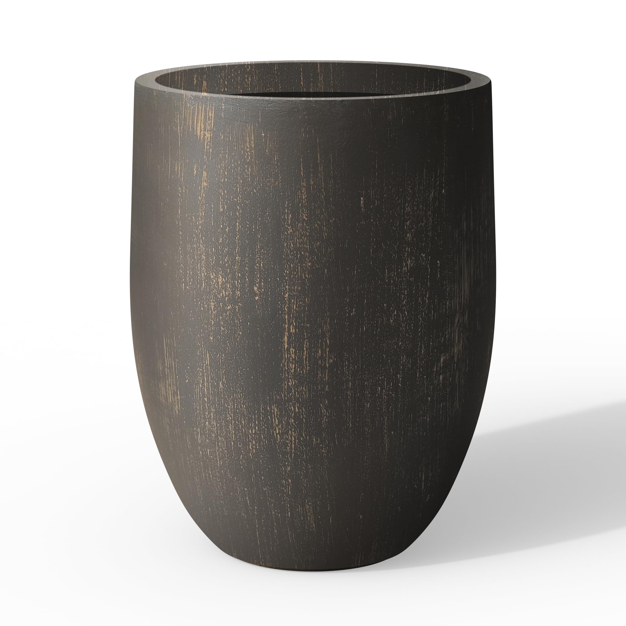 kante tall concrete planter, 21.7-inch height antique bronze large indoor outdoor plant pot with drainage hole for patio garden home, modern decor for flowers and tree