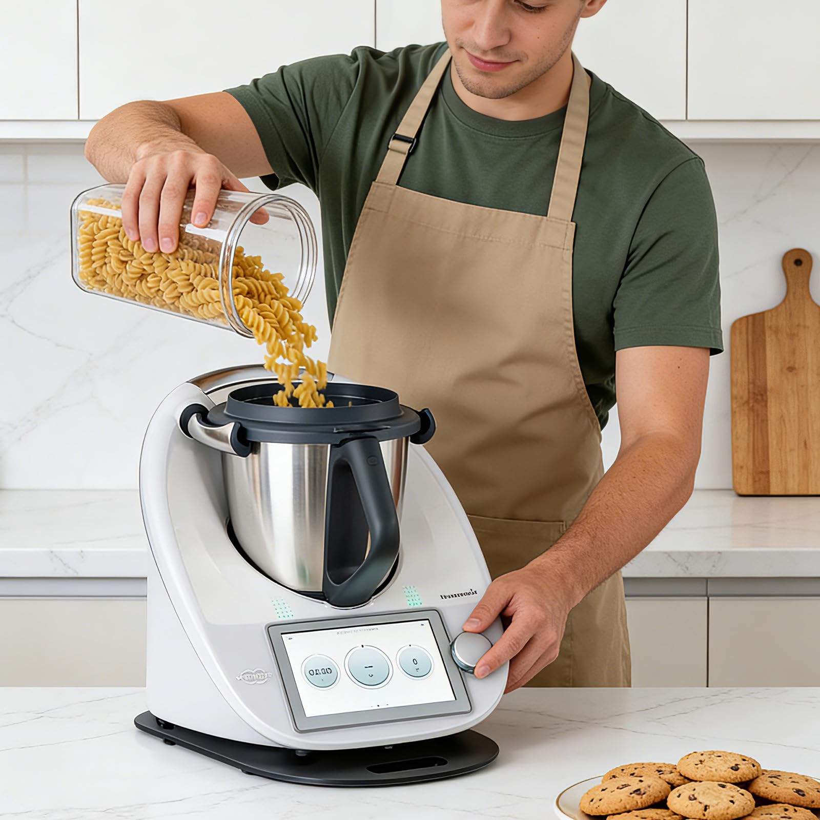 Romon Tavola Scorrevole per Bimby TM6, TM5, Accessori Bimby in Acrilico Nero, Facile da Spostare, con Piedini in Gomma, Adatto per Thermomix TM6 e TM5