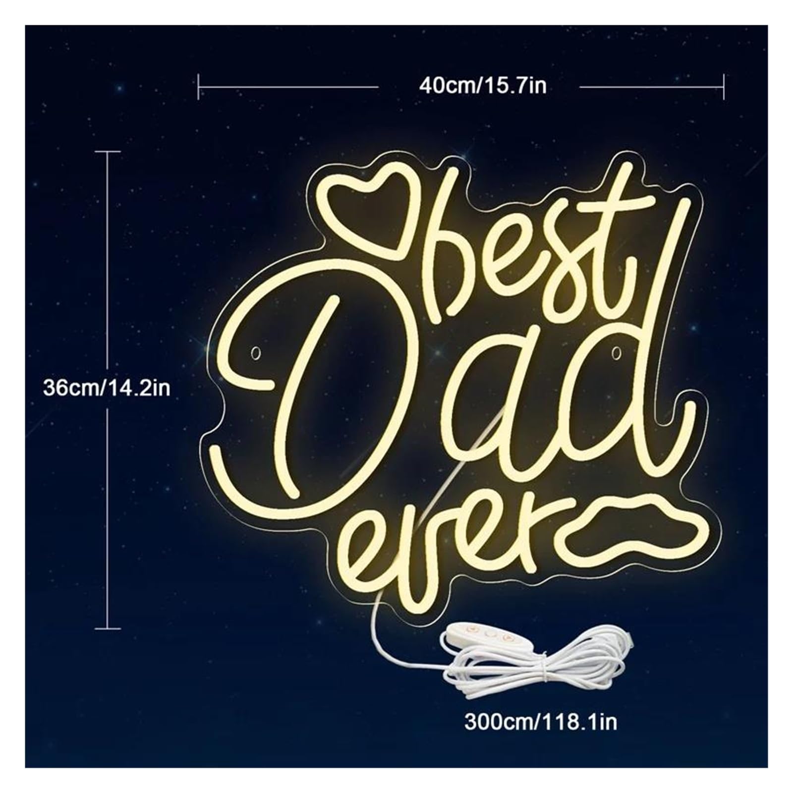 cartelli al neon personalizzati Il Miglior Papà Di Sempre LED Neon Light Lettere In Acrilico Segno USB Per Casa Soggiorno Festa Festa Decorazione Murale Festa Del Papà