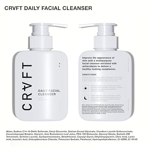 Miniatura 2 de CRVFT - Kit de cuidado facial de 2 pasos para hombre, lavado facial de aloe vera de 3 onzas, hidratante hialurónico de 1 onza, rutina completa de