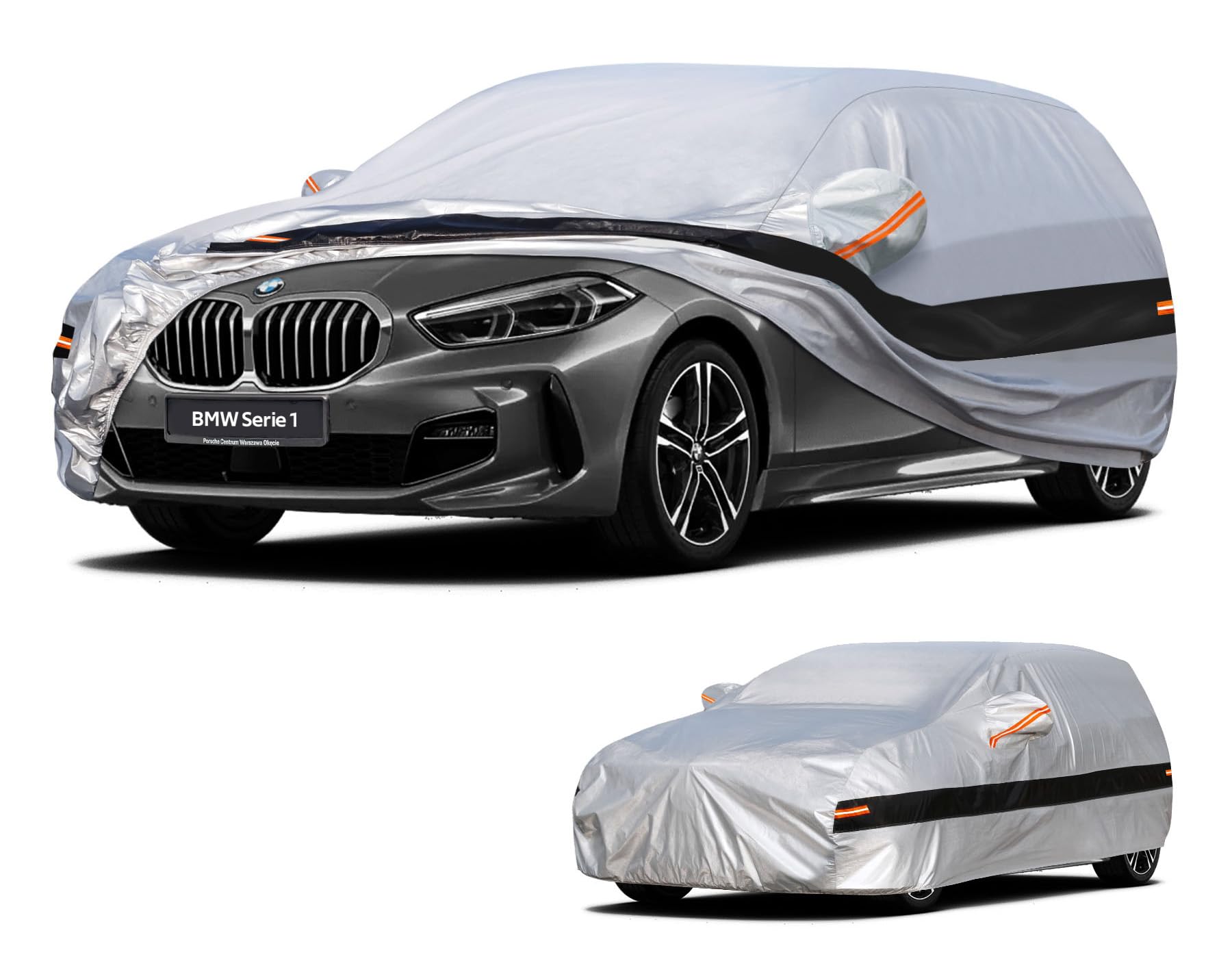 Holthly 10 strati Telo Copriauto per BMW Serie 1 F20/F21/F52/F40/F70/E87/E82/E81/E87/E88(2004-2025),100% copertura auto impermeabile,Telo Copri Auto per Esterno.