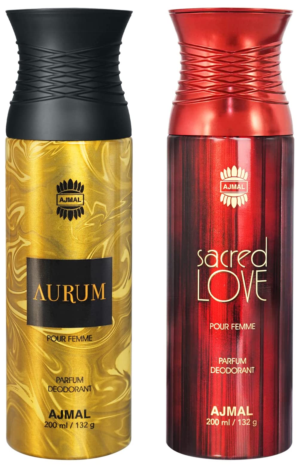 Aurum Perfume Deodorant 200ml Body Spray Gift For Women & Ajmal Sacred Love Perfume Deodorant 200ml Body Spray Gift For Women