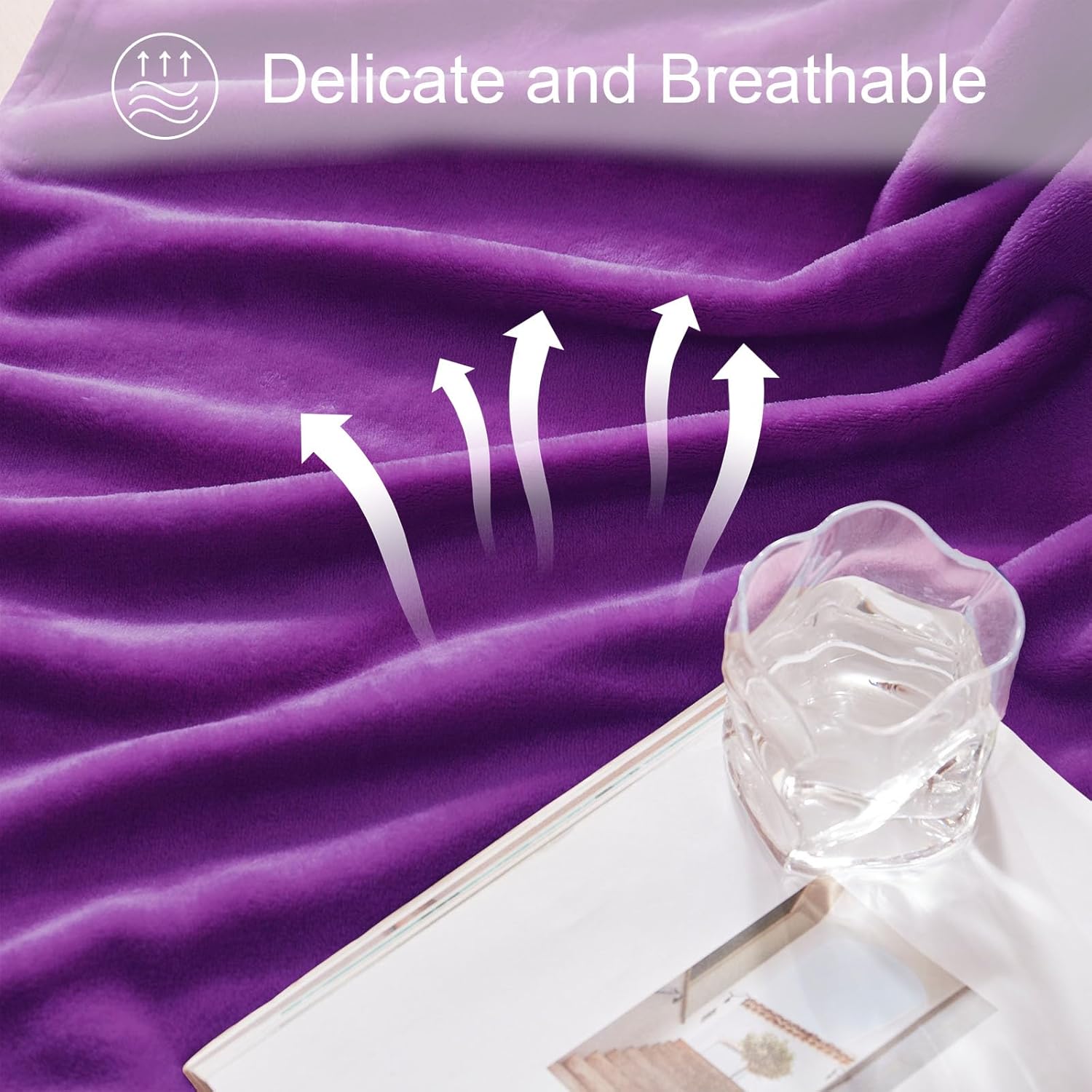 Exclusivo Mezcla Fleece Blanket Twin Size for Bed, Super Soft and Warm, All Season, Cozy, Plush, Lightweight, 60x80 Inches Purple - Image 6