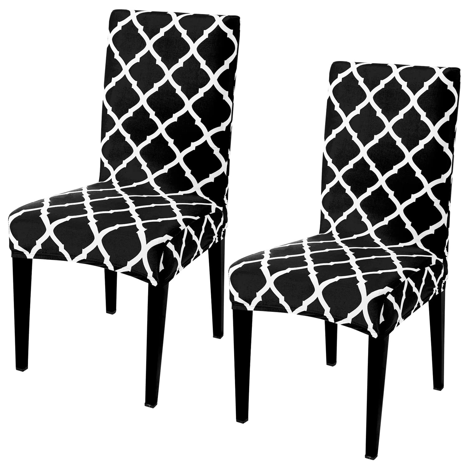 HOKIPO Elastic Chair Cover Set of 2 Stretchable Washable Dining