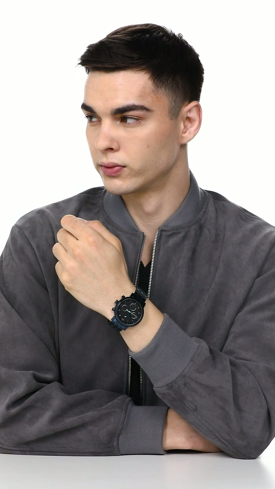 Fastrack Tick Tock Quartz Multifunction Black Dial Blue Metal