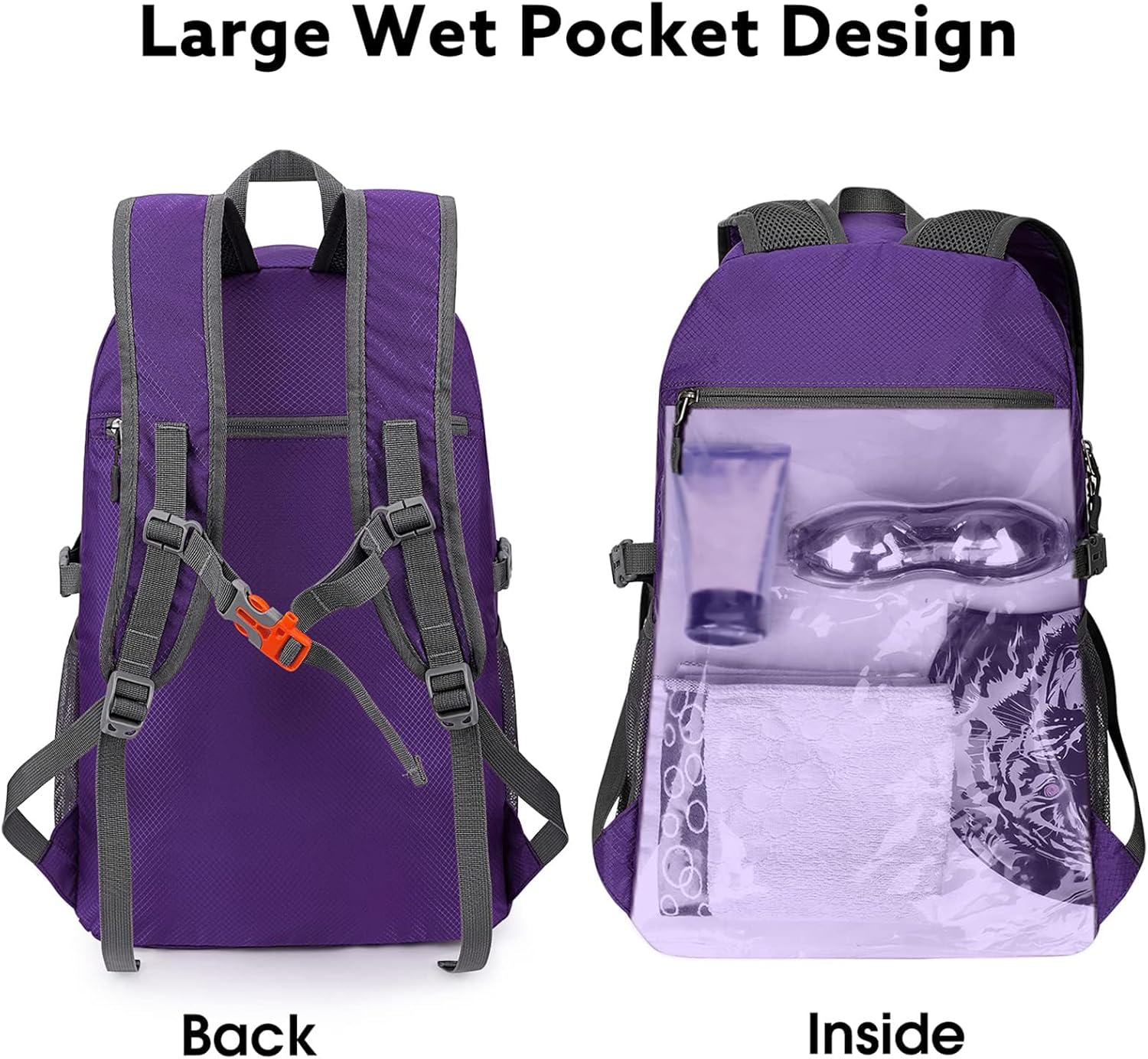 G4Free 40L Lightweight Packable Hiking Backpack, Waterproof