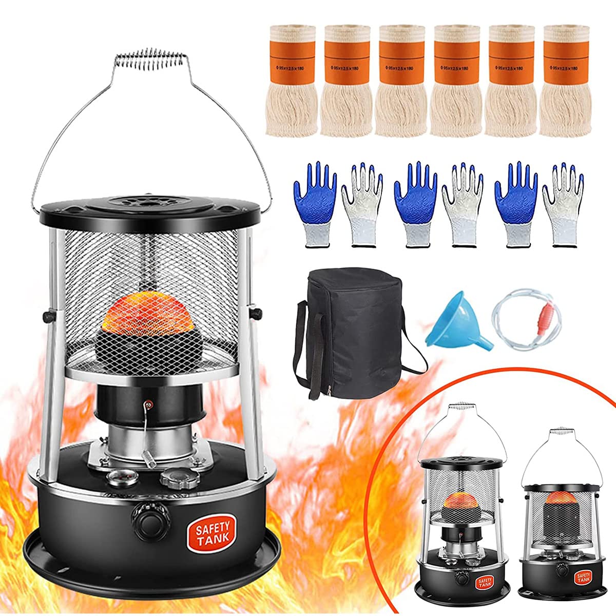 Black Kerosene Heaters for Indoor, Non Electric Heater, 4.5L Kerosene Stove  Heater with Stove Bag Lightweight Portable Stainless Steel Oil Heater for  Indoor Outdoor Camping, 9000-BTU : Amazon.co.uk: Home u0026 Kitchen
